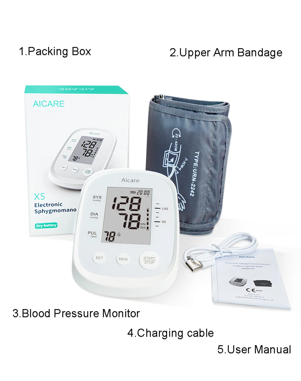 AICARE Upper Arm Blood Pressure Monitor