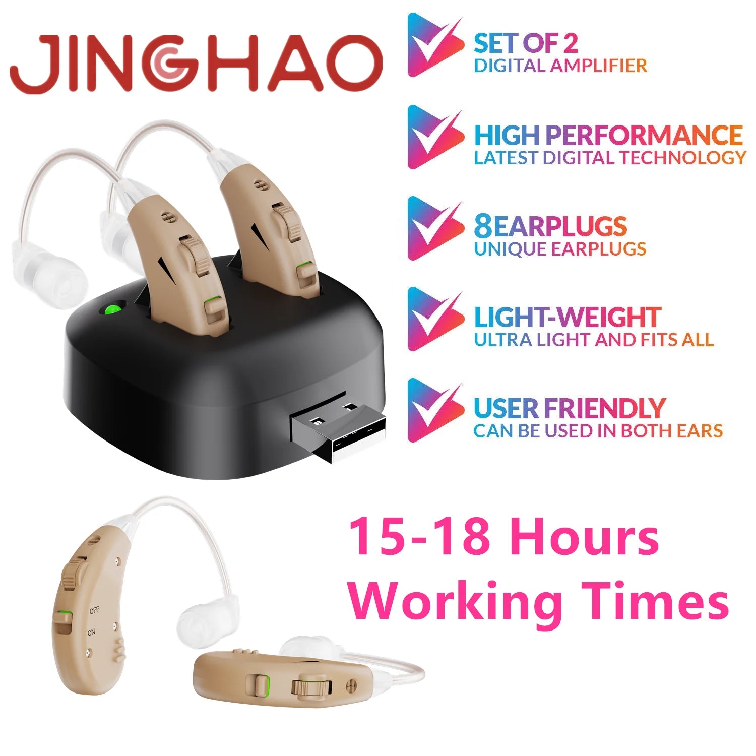 JINGHAO Rechargeable BTE Hearing Aid